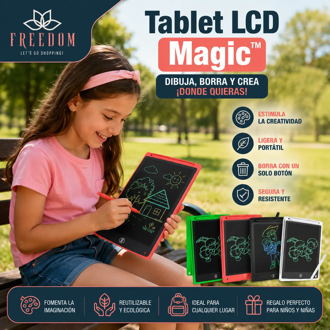 Tablet Lcd Mágic 8.5 Pizarra Multicolor