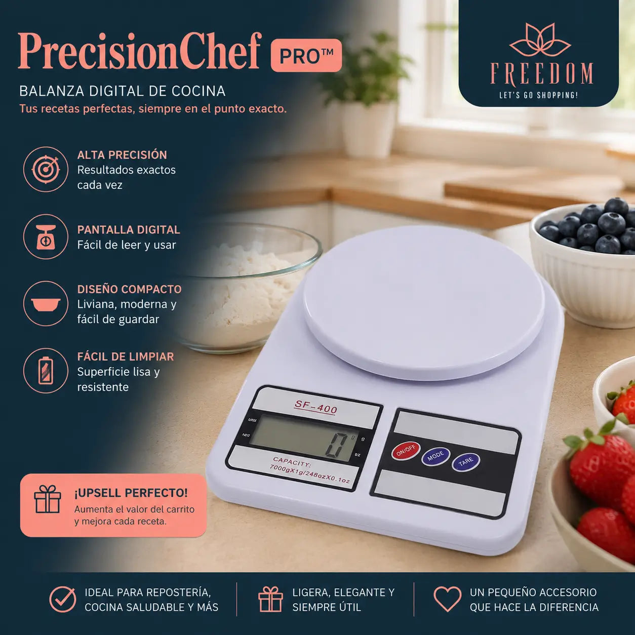 Precision Chef - Balanza Pesa Digital De Cocina.
