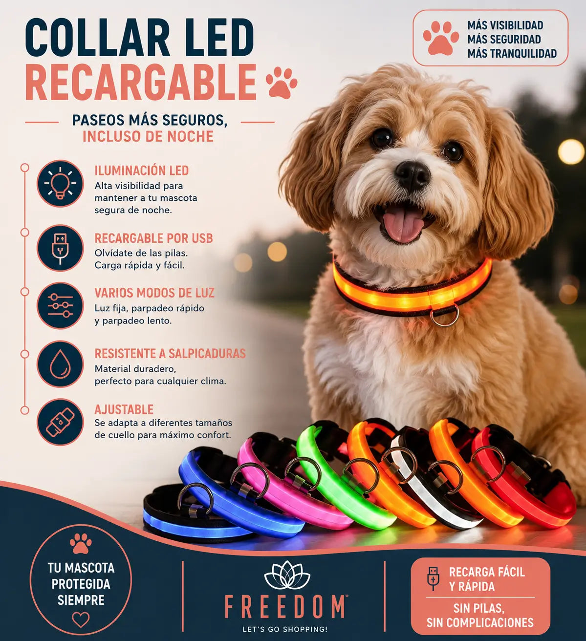 Collar Luminoso LED Recargable