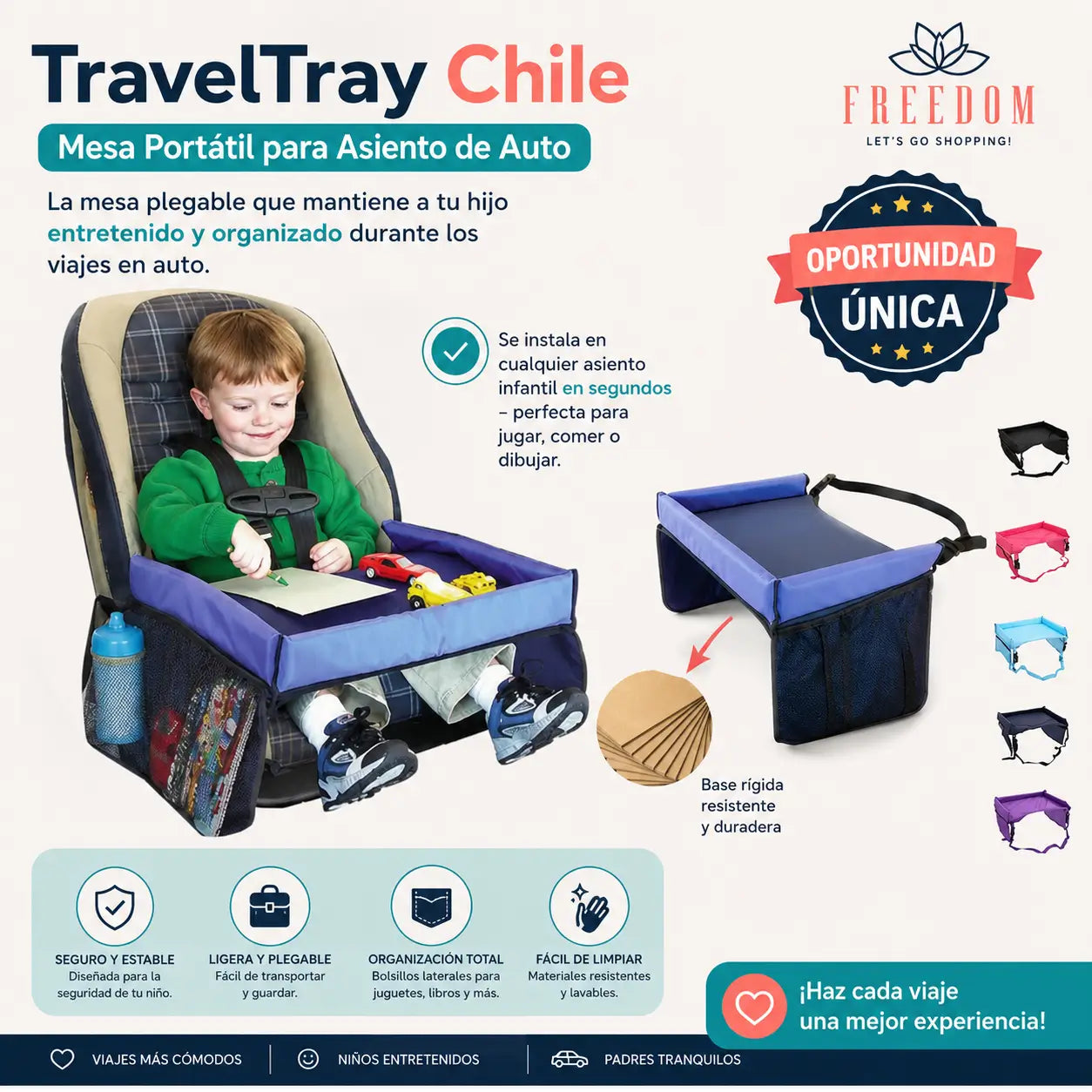 TravelTray Chile — Mesa Portátil para Asiento de Auto