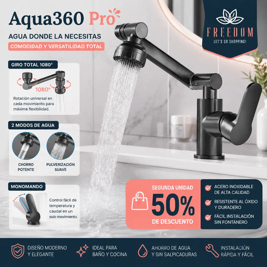 Aqua360 Pro™- Grifo Lavado Rotación 360 Multifuncional