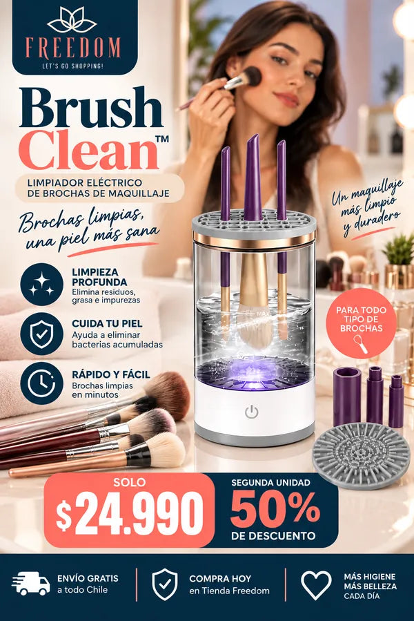 Brush Clean™- Limpiador Eléctrico Brochas Maquillaje.