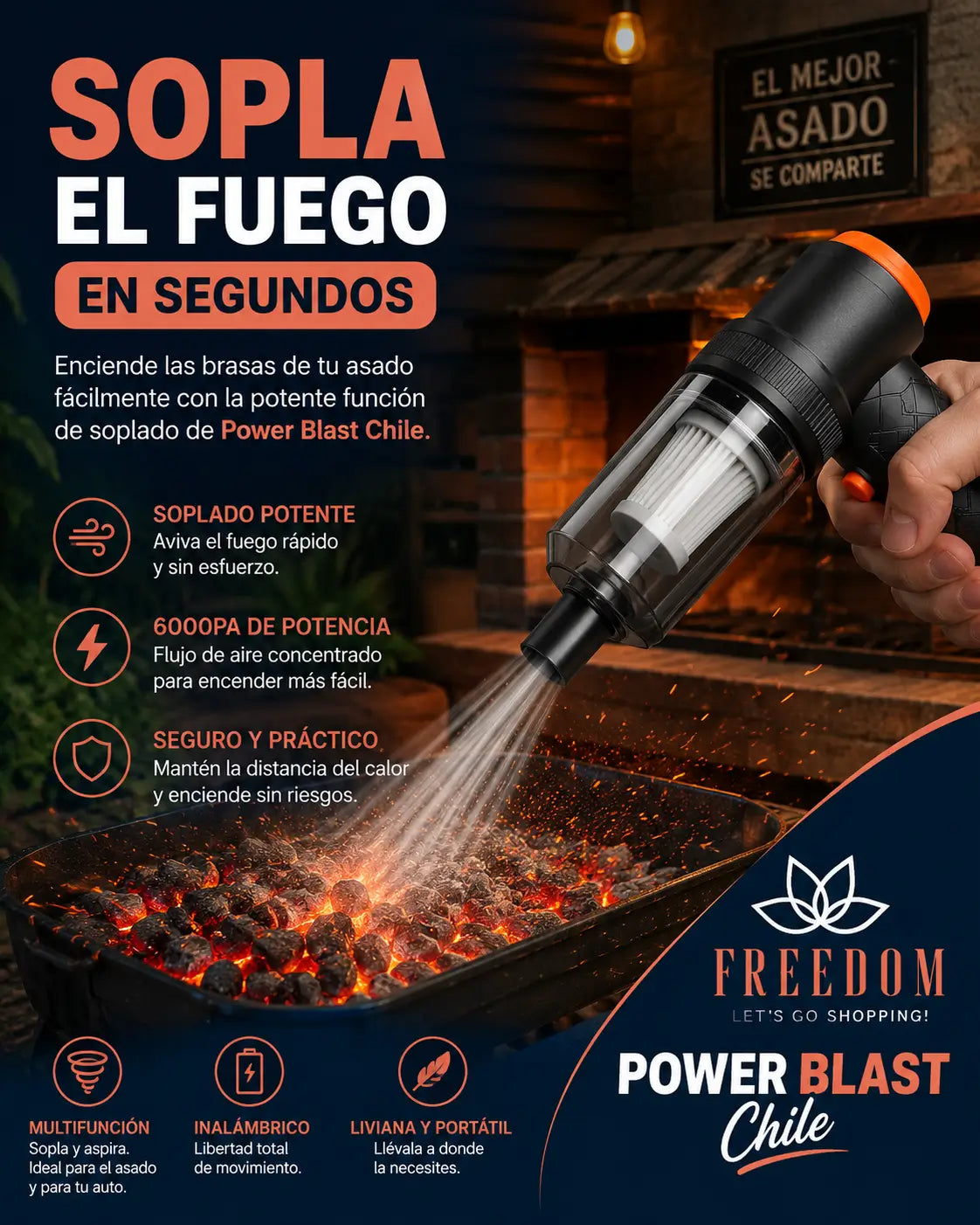 Power Blast Chile™- Aspirador Portátil con Soplador