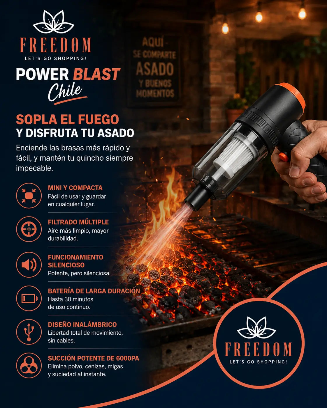 Power Blast Chile™- Aspirador Portátil con Soplador