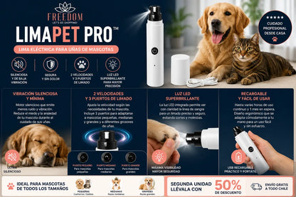 LIMA PET PRO - LIMA ELECTRICA CON LUZ PARA MASCOTAS