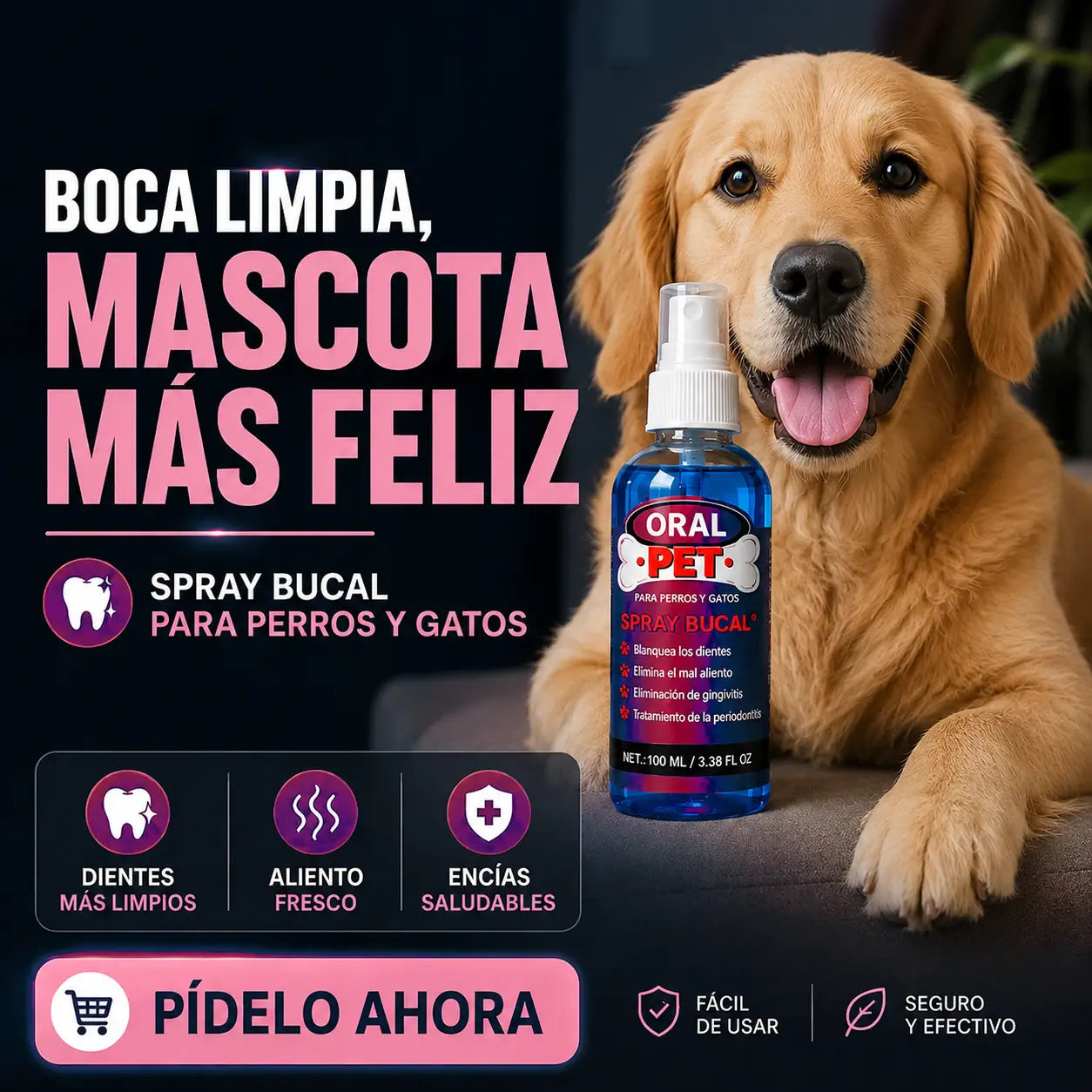 Oral Pet- Spray Bucal Limpiador Mascotas