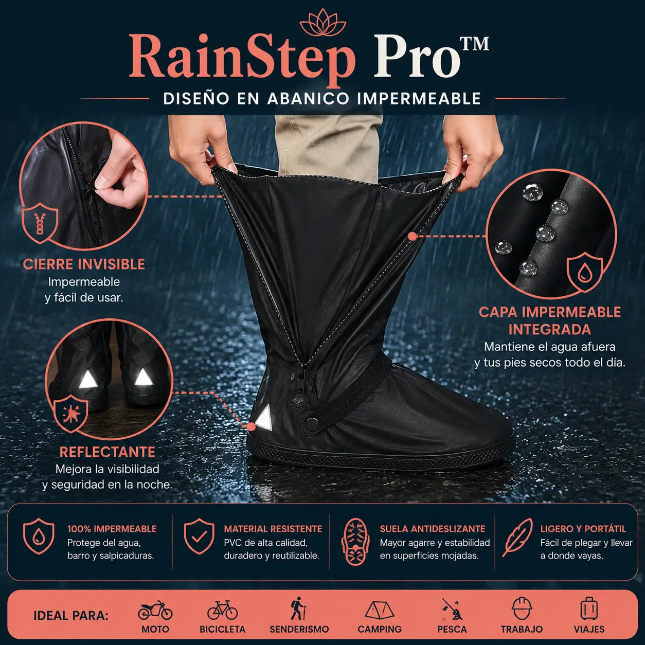 RAINSTEP PRO- CUBRECALZADO IMPERMEABLE CON ZUELA UNISEX
