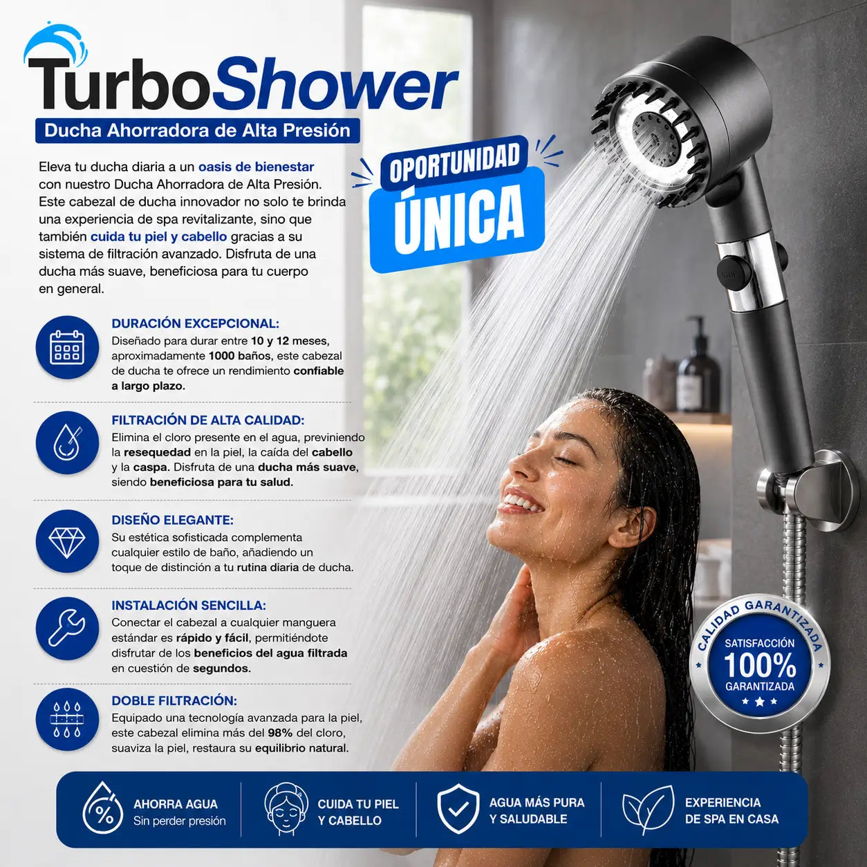 Turbo Shower -Ducha Ahorradora de Alta Presión