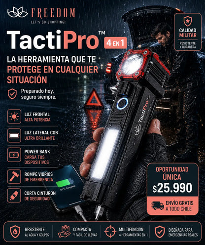 TactiPro™ - Linterna Multifuncional 4 En 1 Recargable
