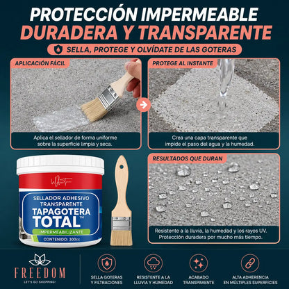 Tapa Gotera Total - 3 ADHESIVO TRANSPARENTE TAPA GOTERA AZUL