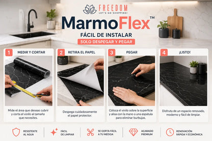 MarmoFlex™- PAPEL Vinil adhesivo marmoleado 10m