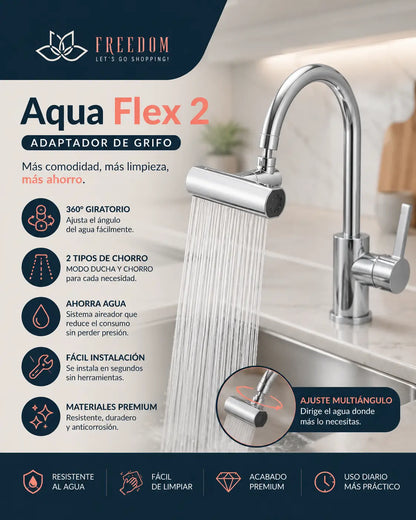 Aqua Flex 2 -  Adaptador de Grifo Flujo Cascada Ancho
