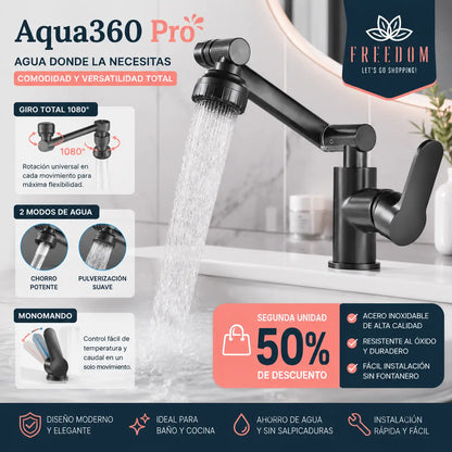 Aqua360 Pro™- Grifo Lavado Rotación 360 Multifuncional