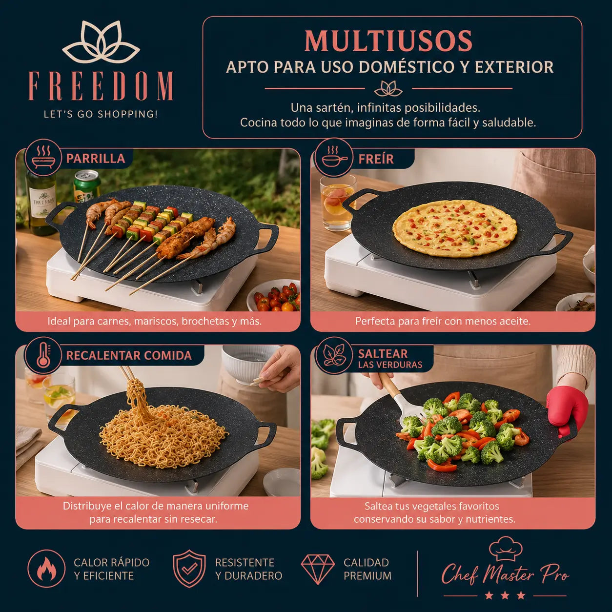 Chef Master Pro - Plancha Coreana asado de disco