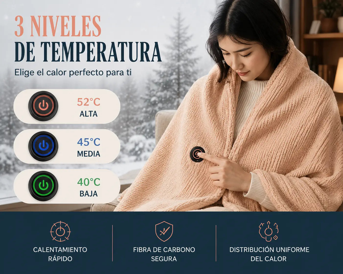 Therma Soft - Manta Térmica Eléctrica USB