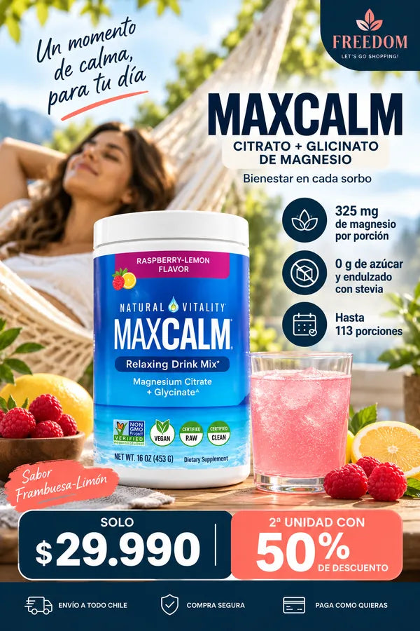 MAXCALM – Citrato + Glicinato de Magnesio 453 g”