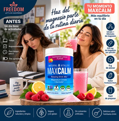 MAXCALM – Citrato + Glicinato de Magnesio 453 g”