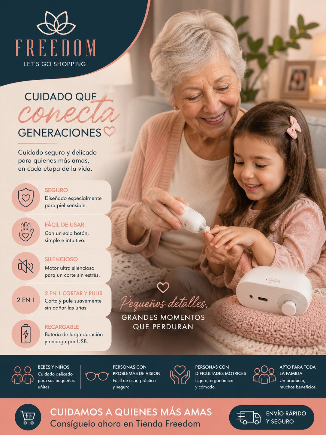 TrimPro™- Corta Uñas Eléctrico Inalámbrico