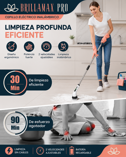 BrillaMax Pro — Limpiador Eléctrico Giratorio 9 en 1