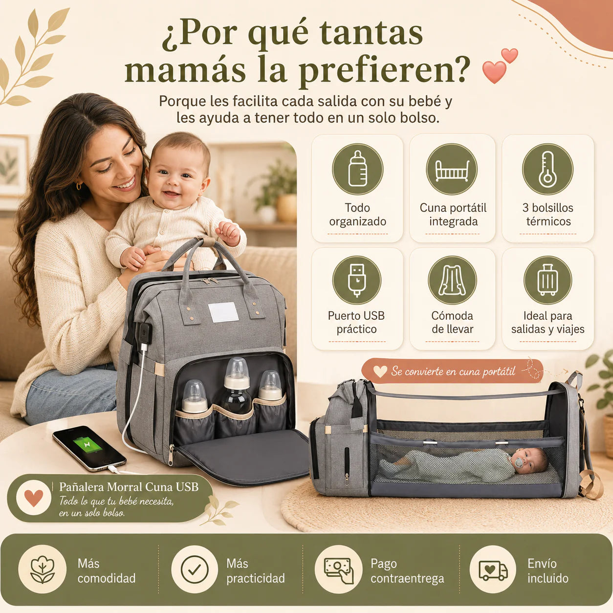 TravelBaby Pro-Mochila de paseo 2 en 1
